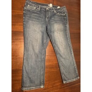 Soundgirl Jeans Women's‎ 13 Mid Rise Bootcut Embroidered Flap Pocket Denim